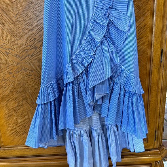 Chicwish  RUFFLE TIERED FRILL HEM SKIRT IN BLUE STRIPES, size S - Picture 9 of 17